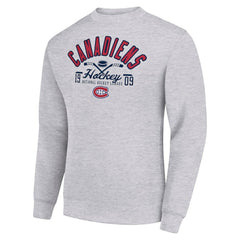 Montreal Canadiens Starter Stick And Puck Logo Fleece Pullover Sweatshirt - Heather Gray - NHL 202215830