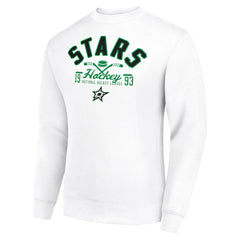 Dallas Stars Starter Stick And Puck Logo Fleece Pullover Sweatshirt - White - NHL 202215831