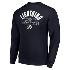 Tampa Bay Lightning Starter Stick And Puck Logo Fleece Pullover Sweatshirt - Navy - NHL 202215875