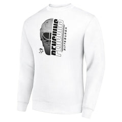 Pittsburgh Penguins Starter Half Helmet Team Logo Pullover Sweatshirt - White - NHL 202216002