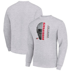 Carolina Hurricanes Starter Half Helmet Team Logo Pullover Sweatshirt - Heather Gray - NHL 202216022