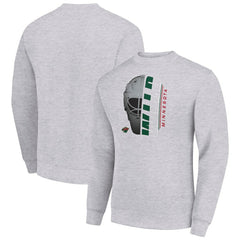 Minnesota Wild Starter Half Helmet Team Logo Pullover Sweatshirt - Heather Gray - NHL 202216033