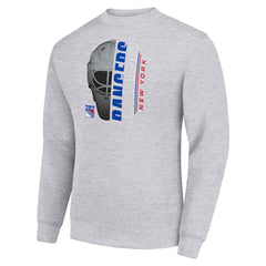 New York Rangers Starter Half Helmet Team Logo Pullover Sweatshirt - Heather Gray - NHL 202216034