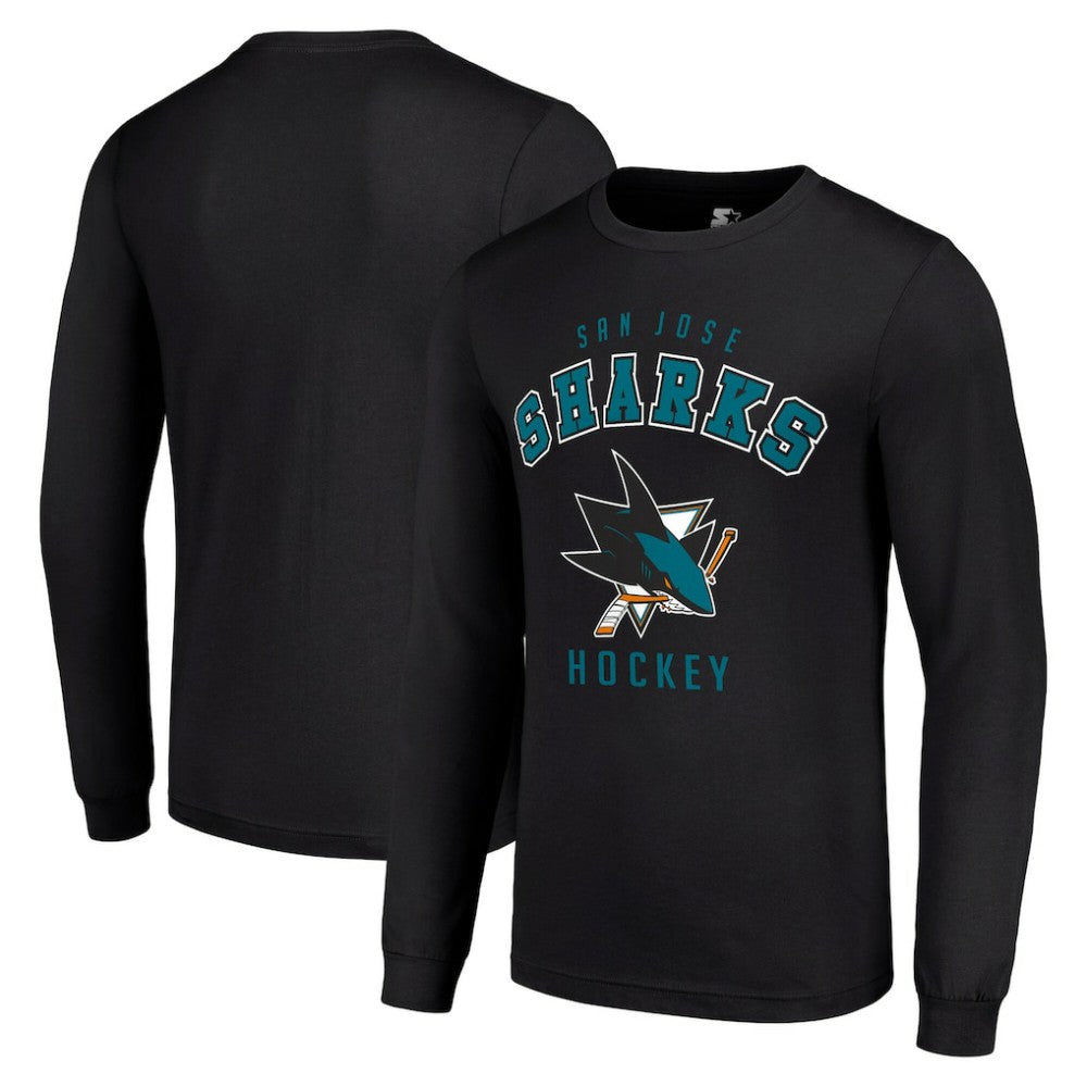 San Jose Sharks Starter Logo Long Sleeve T-Shirt - Black - NHL 202216232