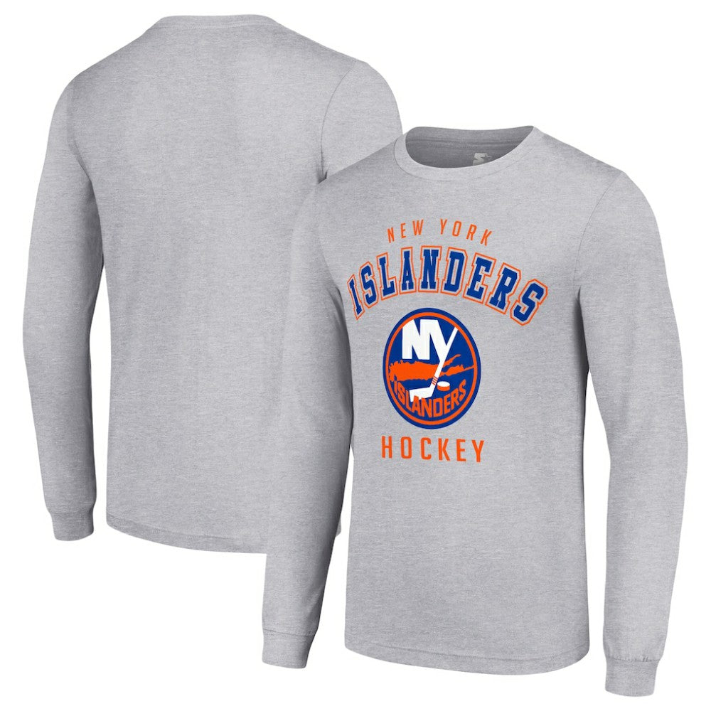 New York Islanders Starter Logo Long Sleeve T-Shirt - Heather Gray - NHL 202216291