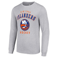 New York Islanders Starter Logo Long Sleeve T-Shirt - Heather Gray - NHL 202216291