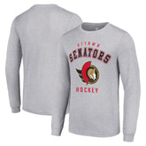 Ottawa Senators Starter Logo Long Sleeve T-Shirt - Heather Gray - NHL 202216293
