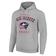 Columbus Blue Jackets Starter Logo Pullover Hoodie - Heather Gray - NHL 202216333