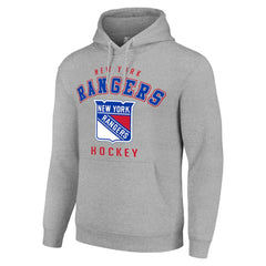 New York Rangers Starter Logo Pullover Hoodie - Heather Gray - NHL 202216336