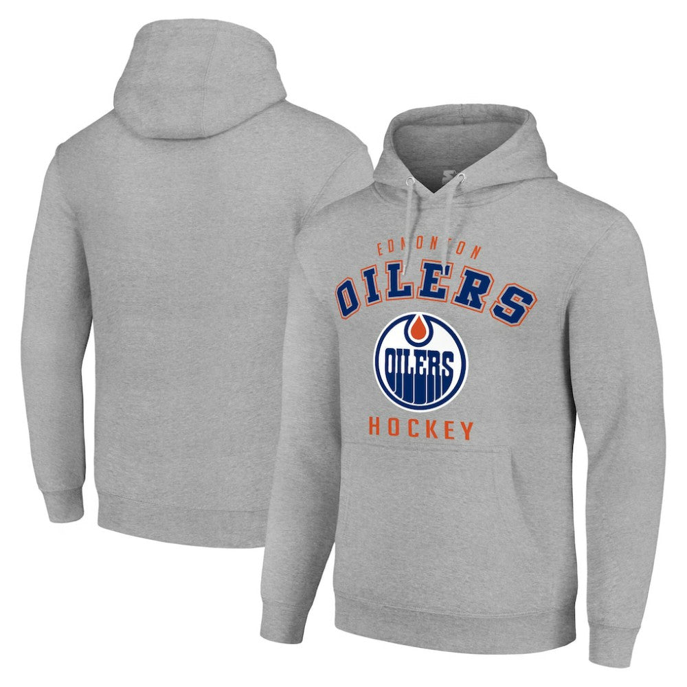 Edmonton Oilers Starter Logo Pullover Hoodie - Heather Gray - NHL 202216339