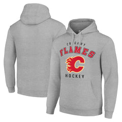 Calgary Flames Starter Logo Pullover Hoodie - Heather Gray - NHL 202216341