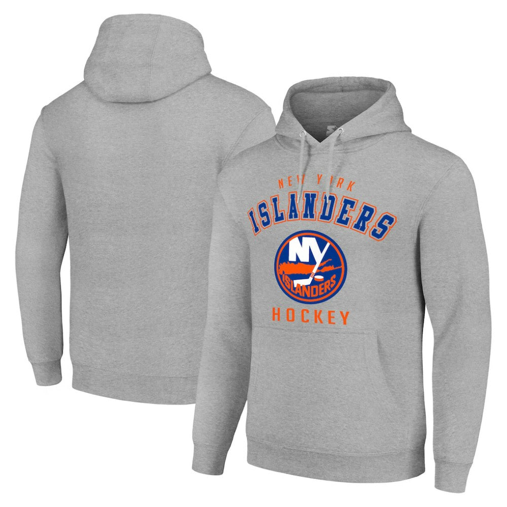 New York Islanders Starter Logo Pullover Hoodie - Heather Gray - NHL 202216352