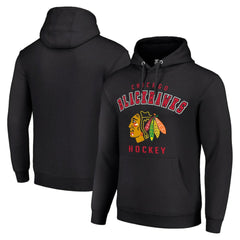 Chicago Blackhawks Starter Logo Pullover Hoodie - Black - NHL 202216362