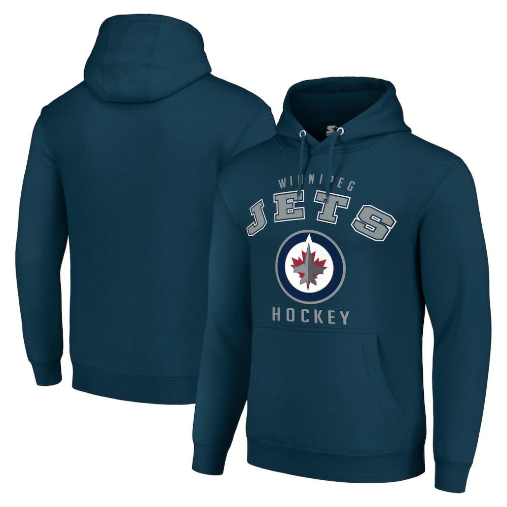 Winnipeg Jets Starter Logo Pullover Hoodie - Navy - NHL 202216395