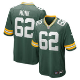 Nike Jacob Monk Green Bay Packers Game Jersey Green