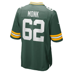 Nike Jacob Monk Green Bay Packers Game Jersey Green