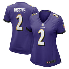 Nike Nate Wiggins Baltimore Ravens Women's Game Jersey Purple