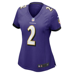 Nike Nate Wiggins Baltimore Ravens Women's Game Jersey Purple