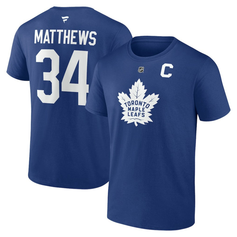 Auston Matthews Toronto Maple Leafs Fanatics Authentic Stack Name & Number T-Shirt - Blue - NHL 202221424
