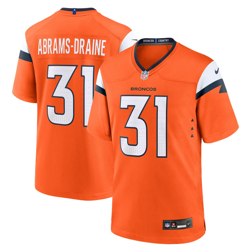 Nike Kris Abrams-Draine Denver Broncos Team Game Jersey Orange