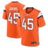 Nike Nate Adkins Denver Broncos Team Game Jersey Orange