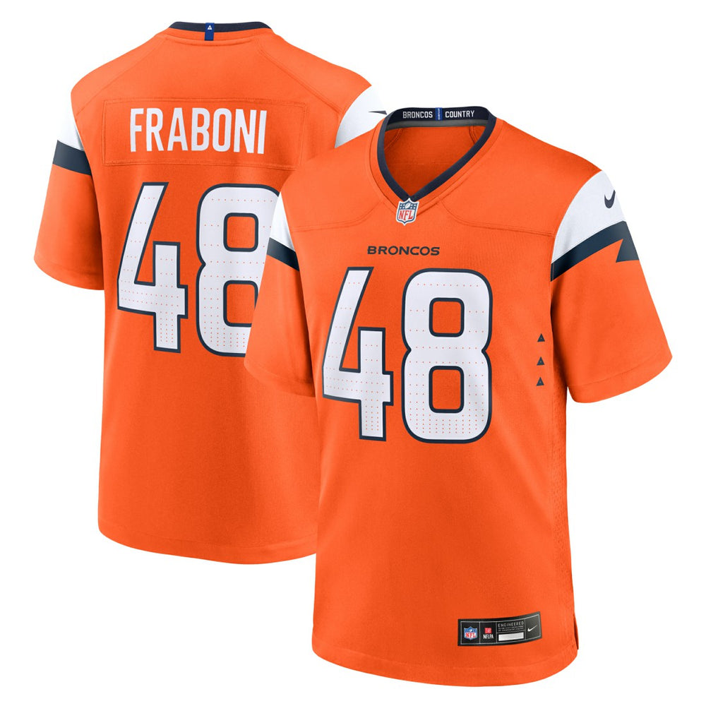 Nike Mitchell Fraboni Denver Broncos Team Game Jersey Orange
