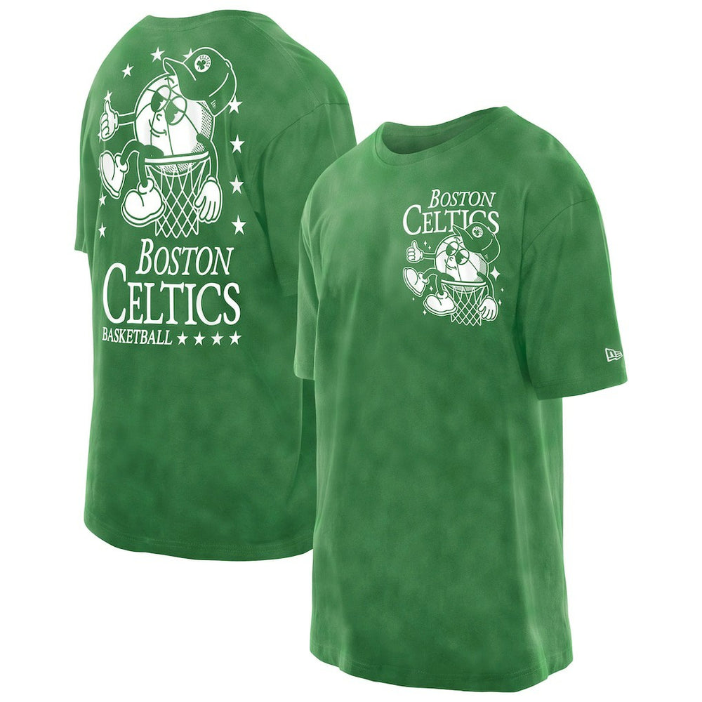 Boston Celtics Old School Sport Enzyme Wash Oversized T-Shirt Kelly Green | New Era