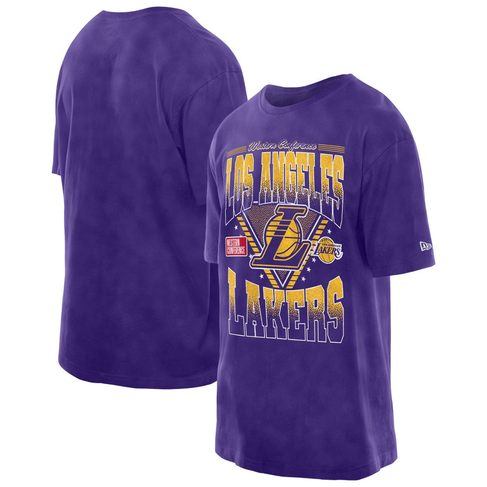 Los Angeles Lakers Old School Sport Vintage Wash T-Shirt Purple | New Era outlet