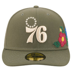 Philadelphia 76ers Tonal Florals 59FIFTY Fitted Hat Olive | New Era outlet