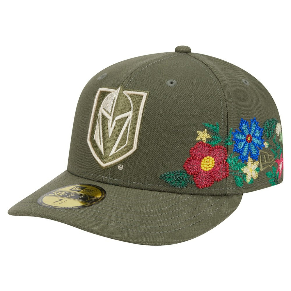 Vegas Golden Knights New Era Tonal Florals 59FIFTY Fitted Hat - Olive - NHL 202223631