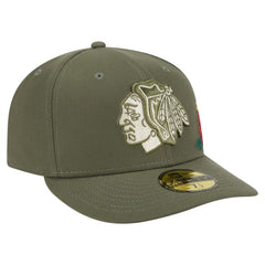 Chicago Blackhawks New Era Tonal Florals 59FIFTY Fitted Hat - Olive - NHL 202223632