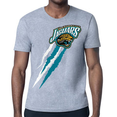Jacksonville Jaguars Starter Retro Team Logo Color Scratch T-Shirt Heather Gray