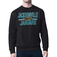 Jacksonville Jaguars Starter Mesh Look Retro Team Logo Pullover Sweatshirt Black