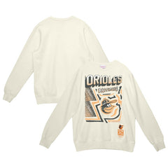 Baltimore Orioles Mitchell & Ness Sidewalk Sketch Pullover Hoodie - Cream - Mitchell & Ness Lifestyle