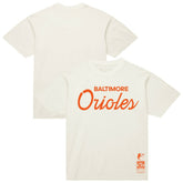 Baltimore Orioles Mitchell & Ness Vintage Script T-Shirt - Cream - Mitchell & Ness Online