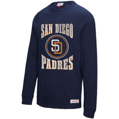 San Diego Padres Mitchell & Ness Arched Logo Slub Long Sleeve T-Shirt - Navy - Mitchell & Ness Discount