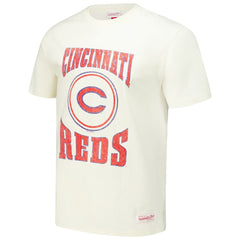 Cincinnati Reds Mitchell & Ness Arched Logo Slub T-Shirt - Cream - Mitchell & Ness Sale