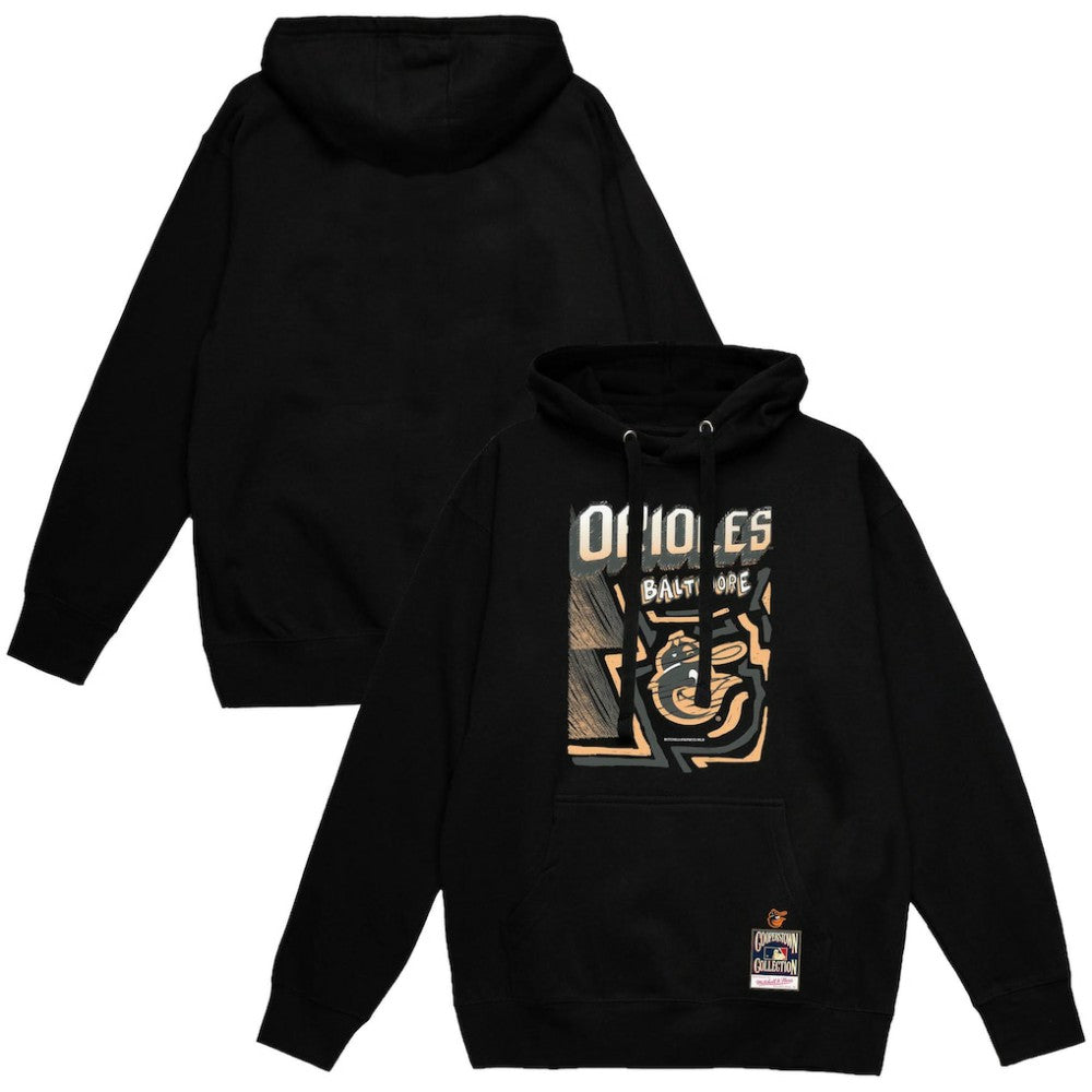Baltimore Orioles Mitchell & Ness Sidewalk Sketch Pullover Hoodie - Black - Mitchell & Ness Sale