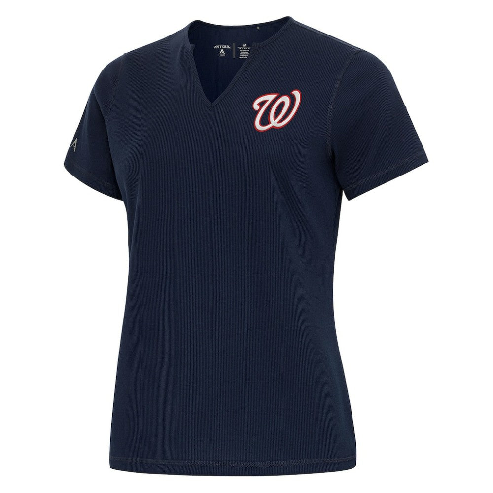 Washington Nationals Antigua Women's Notch Neck T-Shirt - Navy - MLB on Sale