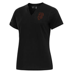 San Francisco Giants Antigua Women's Notch Neck T-Shirt - Black - MLB Sale