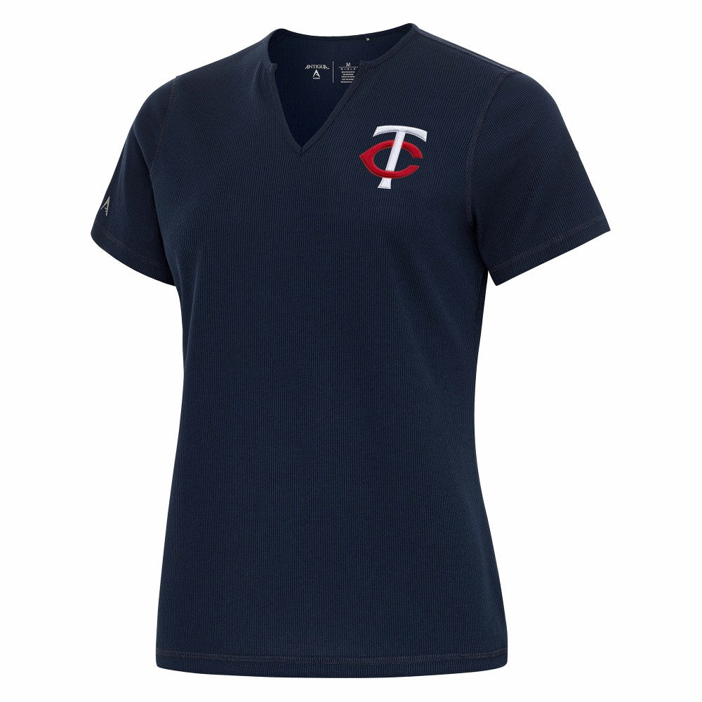 Minnesota Twins Antigua Women's Notch Neck T-Shirt - Navy - MLB Discount