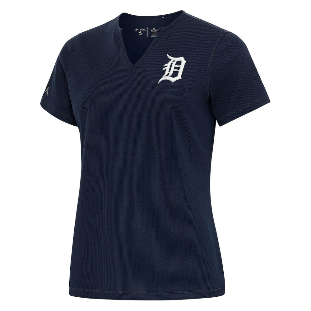 Detroit Tigers Antigua Women's Notch Neck T-Shirt - Navy - MLB Discount
