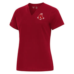 Boston Red Sox Antigua Women's Notch Neck T-Shirt - Red - MLB Lifestyle