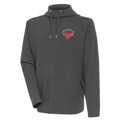 New York Knicks Antigua Pure Honeycomb Pullover Hoodie Pewter