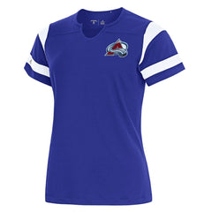 Colorado Avalanche Antigua Women's Encounter Short Sleeve Notch Neck Top - Royal - NHL 202229515