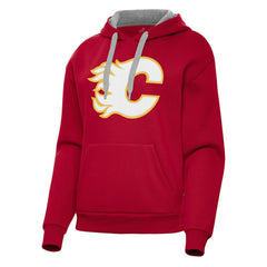 Calgary Flames Antigua Women's Victory Pullover Hoodie - Red - NHL 202233397