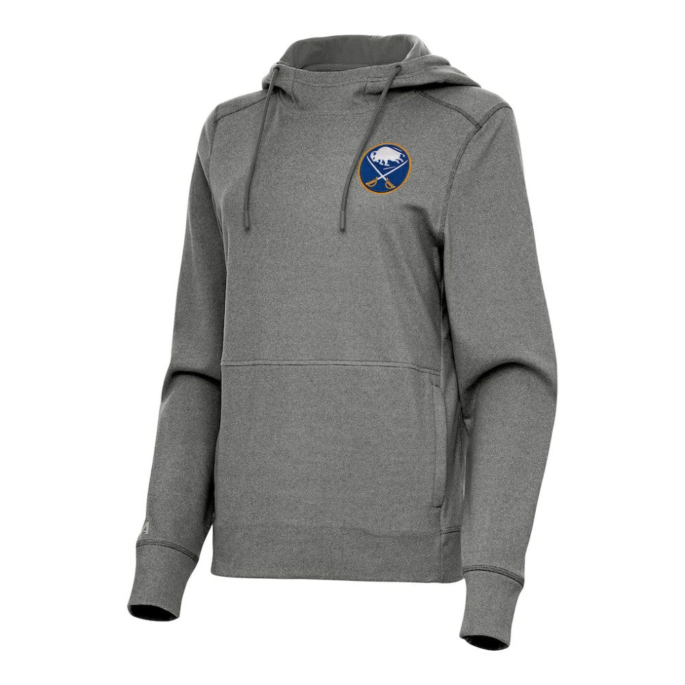 Buffalo Sabres Antigua Women's Justice Pullover Hoodie - Heather Black - NHL 202233777