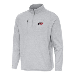 Carolina Hurricanes Antigua Certain Quarter-Zip Tri-Blend Sweatshirt - Heather Gray - NHL 202233926