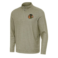 Chicago Blackhawks Antigua Subtle Quarter-Zip Sweatshirt - Olive - NHL 202233945