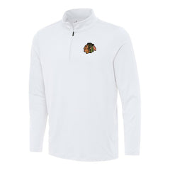 Chicago Blackhawks Antigua Reprocess Quarter-Zip Top - White - NHL 202234100